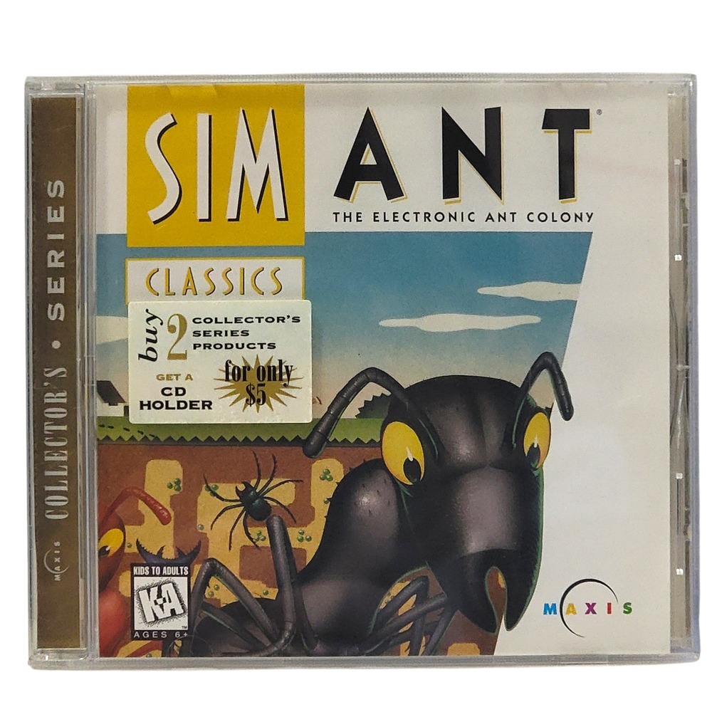 VTG 90s SimAnt Electronic Ant Colony PC Mac Game CD-ROM Maxis Collectors‎ Series